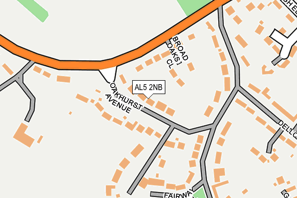 AL5 2NB map - OS OpenMap – Local (Ordnance Survey)