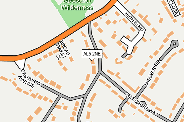 AL5 2NE map - OS OpenMap – Local (Ordnance Survey)