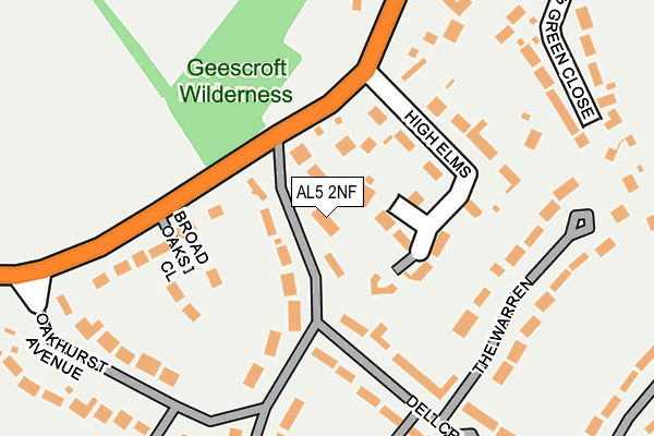 AL5 2NF map - OS OpenMap – Local (Ordnance Survey)