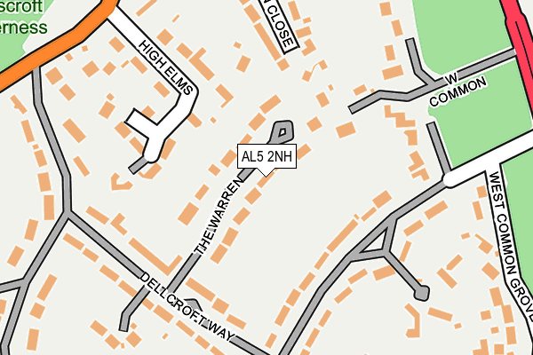 AL5 2NH map - OS OpenMap – Local (Ordnance Survey)