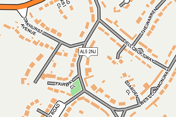 AL5 2NJ map - OS OpenMap – Local (Ordnance Survey)