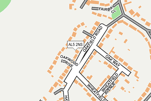 AL5 2NS map - OS OpenMap – Local (Ordnance Survey)