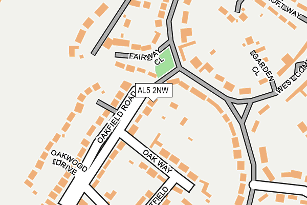 AL5 2NW map - OS OpenMap – Local (Ordnance Survey)