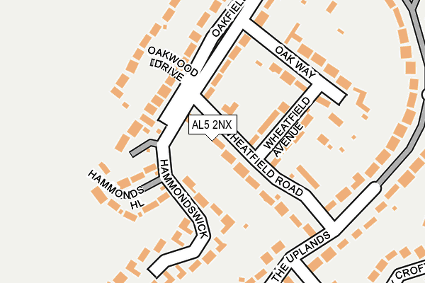 AL5 2NX map - OS OpenMap – Local (Ordnance Survey)