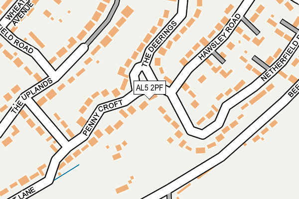 AL5 2PF map - OS OpenMap – Local (Ordnance Survey)