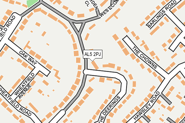 AL5 2PJ map - OS OpenMap – Local (Ordnance Survey)