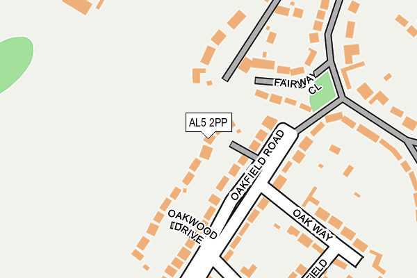 AL5 2PP map - OS OpenMap – Local (Ordnance Survey)