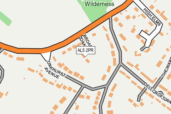 AL5 2PR map - OS OpenMap – Local (Ordnance Survey)