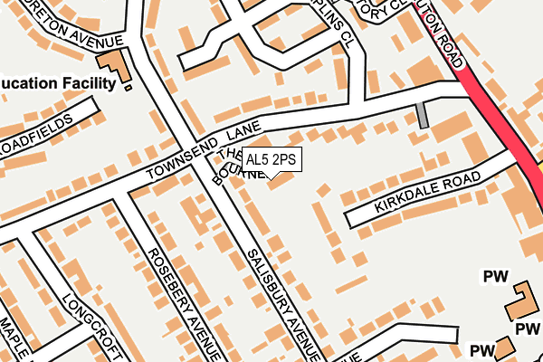 AL5 2PS map - OS OpenMap – Local (Ordnance Survey)