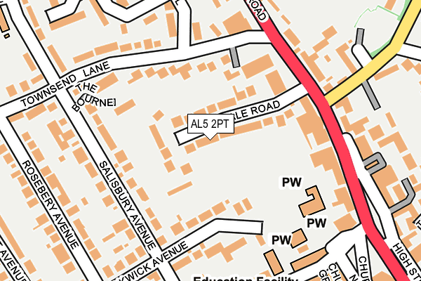 AL5 2PT map - OS OpenMap – Local (Ordnance Survey)