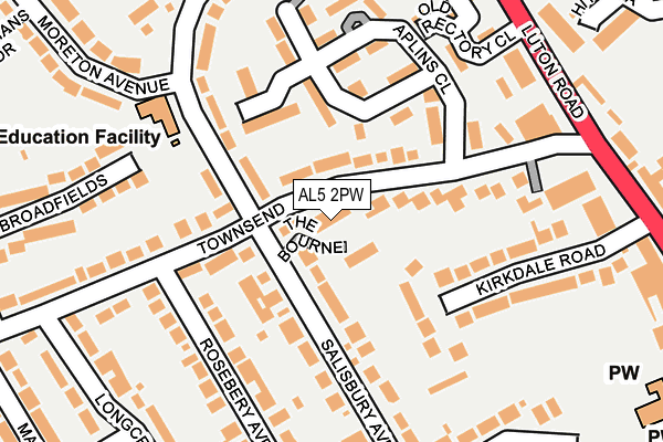 AL5 2PW map - OS OpenMap – Local (Ordnance Survey)