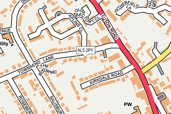 AL5 2PY map - OS OpenMap – Local (Ordnance Survey)