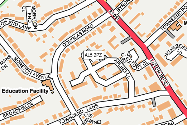 AL5 2PZ map - OS OpenMap – Local (Ordnance Survey)