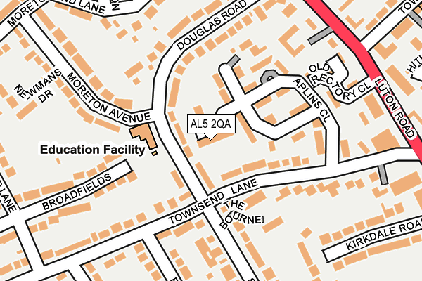 AL5 2QA map - OS OpenMap – Local (Ordnance Survey)