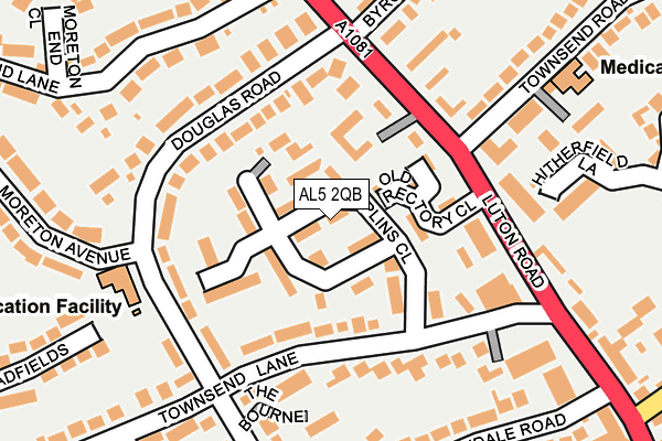 AL5 2QB map - OS OpenMap – Local (Ordnance Survey)