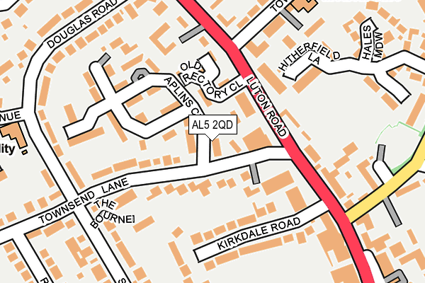 AL5 2QD map - OS OpenMap – Local (Ordnance Survey)