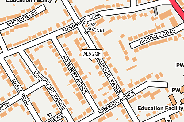 AL5 2QF map - OS OpenMap – Local (Ordnance Survey)