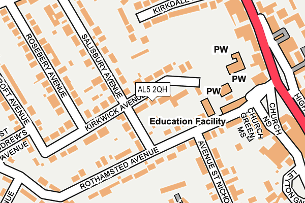 AL5 2QH map - OS OpenMap – Local (Ordnance Survey)