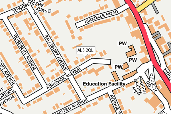 AL5 2QL map - OS OpenMap – Local (Ordnance Survey)