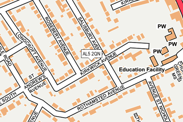 AL5 2QN map - OS OpenMap – Local (Ordnance Survey)