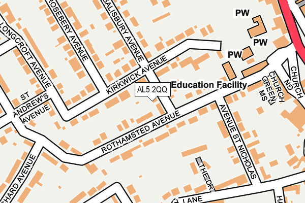 AL5 2QQ map - OS OpenMap – Local (Ordnance Survey)