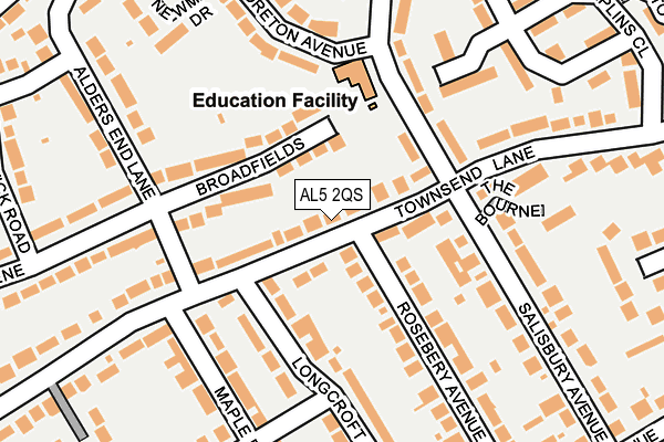 AL5 2QS map - OS OpenMap – Local (Ordnance Survey)