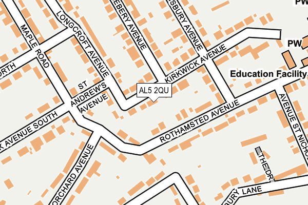 AL5 2QU map - OS OpenMap – Local (Ordnance Survey)