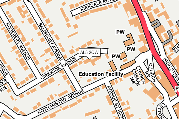 AL5 2QW map - OS OpenMap – Local (Ordnance Survey)