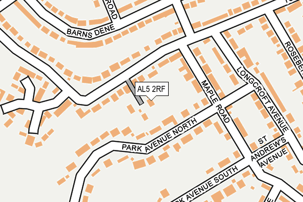 AL5 2RF map - OS OpenMap – Local (Ordnance Survey)