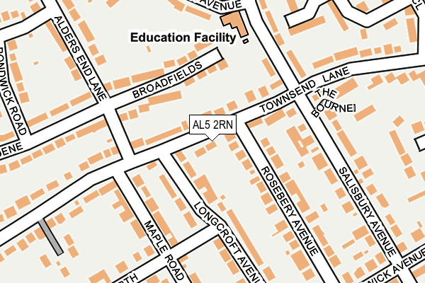 AL5 2RN map - OS OpenMap – Local (Ordnance Survey)