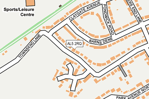 AL5 2RQ map - OS OpenMap – Local (Ordnance Survey)