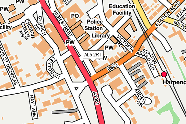 AL5 2RT map - OS OpenMap – Local (Ordnance Survey)