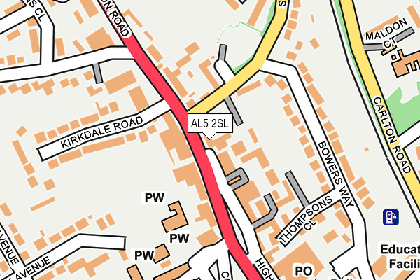 AL5 2SL map - OS OpenMap – Local (Ordnance Survey)