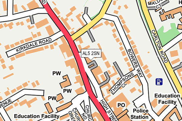 AL5 2SN map - OS OpenMap – Local (Ordnance Survey)