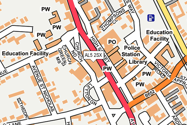 AL5 2SX map - OS OpenMap – Local (Ordnance Survey)