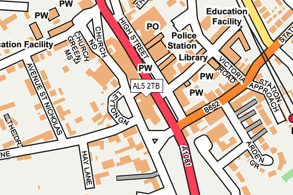 AL5 2TB map - OS OpenMap – Local (Ordnance Survey)