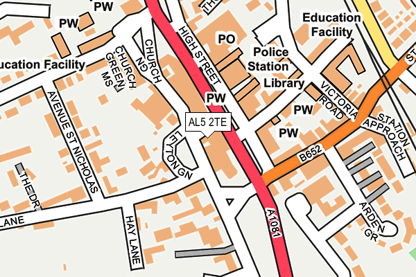 AL5 2TE map - OS OpenMap – Local (Ordnance Survey)