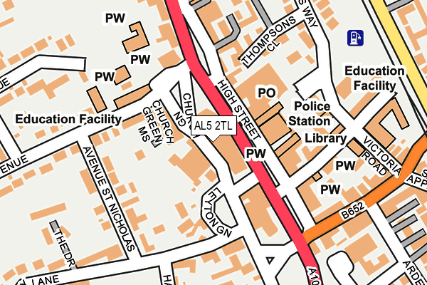 AL5 2TL map - OS OpenMap – Local (Ordnance Survey)