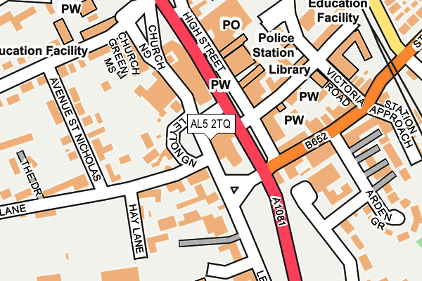 AL5 2TQ map - OS OpenMap – Local (Ordnance Survey)