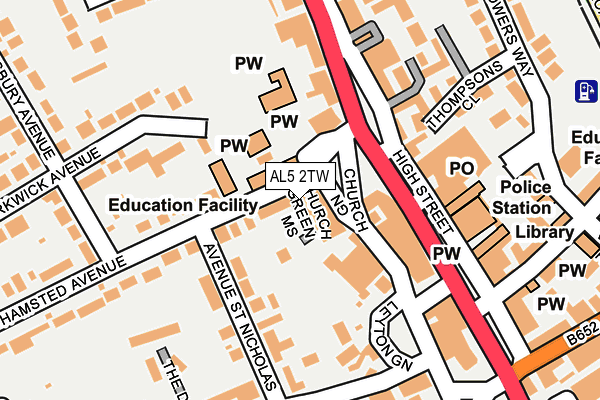AL5 2TW map - OS OpenMap – Local (Ordnance Survey)