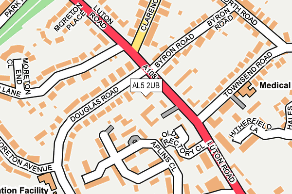 AL5 2UB map - OS OpenMap – Local (Ordnance Survey)