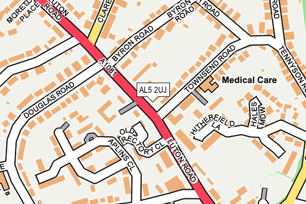 AL5 2UJ map - OS OpenMap – Local (Ordnance Survey)