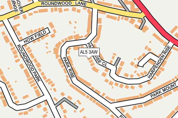 AL5 3AW map - OS OpenMap – Local (Ordnance Survey)