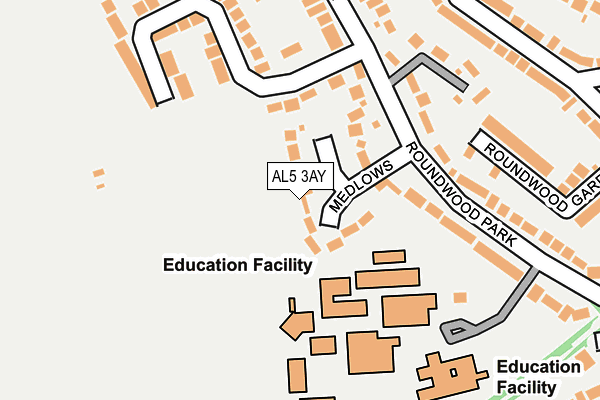 AL5 3AY map - OS OpenMap – Local (Ordnance Survey)