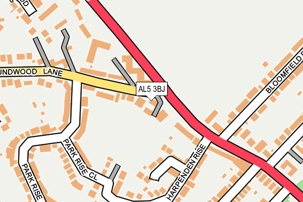 AL5 3BJ map - OS OpenMap – Local (Ordnance Survey)