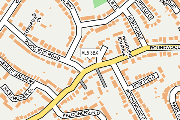 AL5 3BX map - OS OpenMap – Local (Ordnance Survey)
