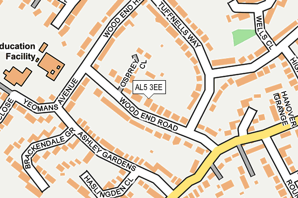 AL5 3EE map - OS OpenMap – Local (Ordnance Survey)