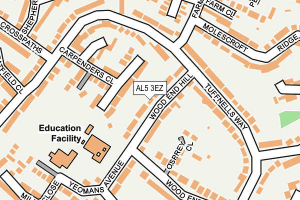 AL5 3EZ map - OS OpenMap – Local (Ordnance Survey)