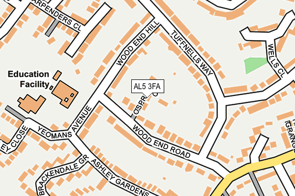 AL5 3FA map - OS OpenMap – Local (Ordnance Survey)