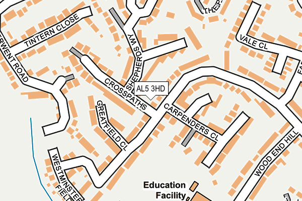 AL5 3HD map - OS OpenMap – Local (Ordnance Survey)